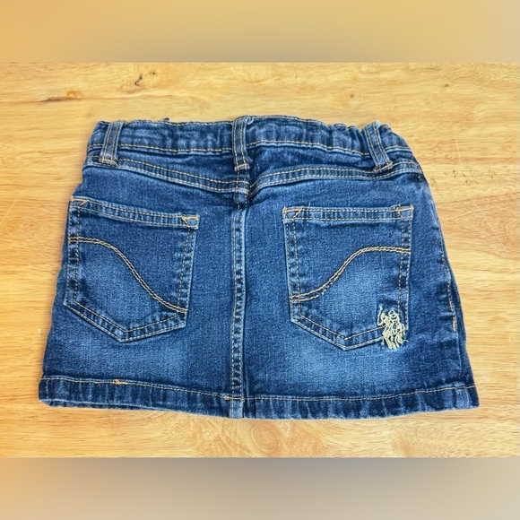 US Polo Girls Blue Denim Skort Skirt Size 5 - Picture 2 of 5